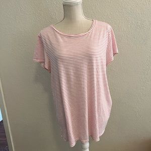 Loft t-shirt pink stripes xl